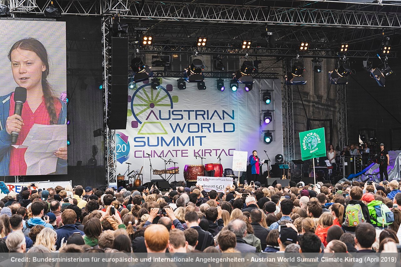Greta Thunburg addresses the Austrian World Summit Climate Kurtag, 2019