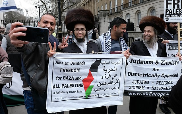 Jews support a Palestinian protest in London